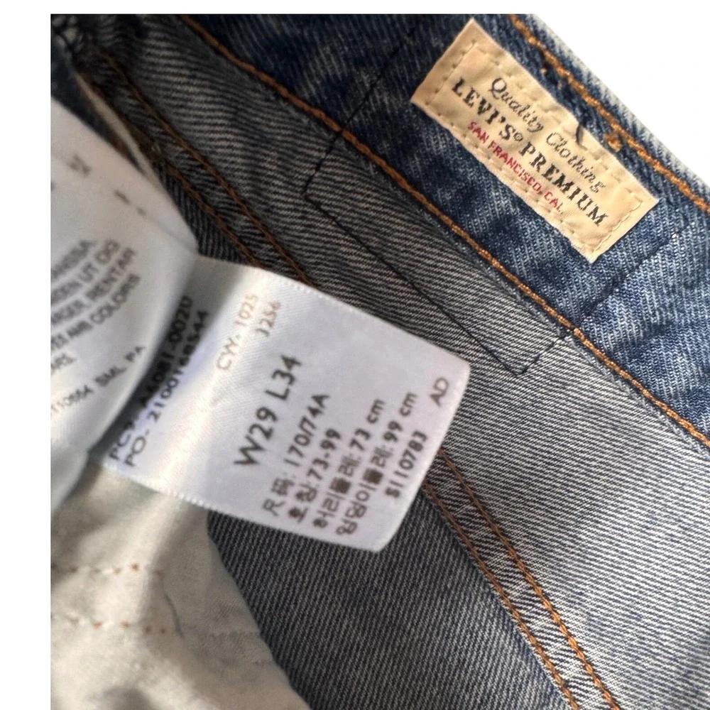 Levis Ribcage Wide Leg Jeans Womens 29 Medium Wash High Rise Blue Denim Pants - Picture 3 of 4